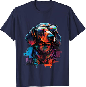 Groovy Dachshund - Wiener Dog Lover Pet Puppy Trainer Women Kids T-Shirt - T-Shirt | Navy