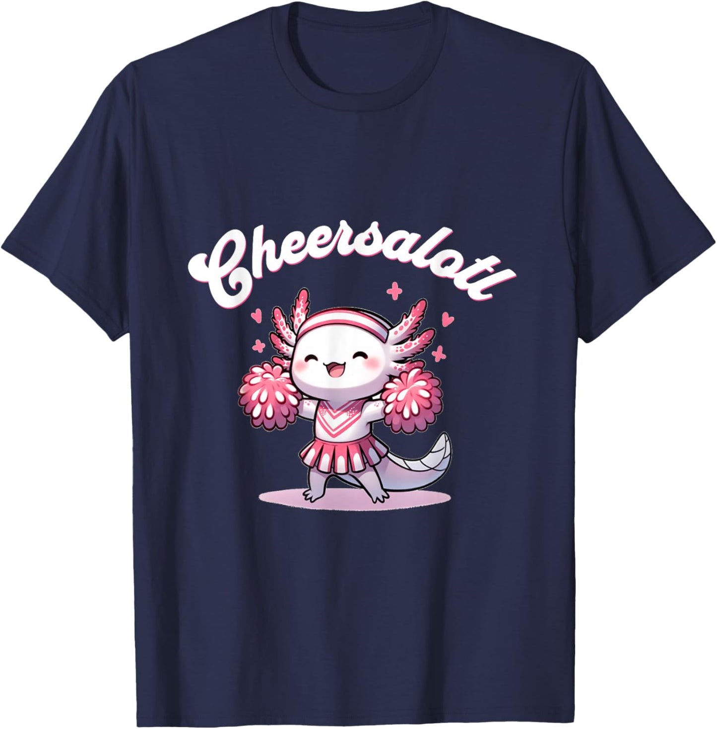 Cute Axolotl Cheerleader T-Shirt - T-Shirt | Navy