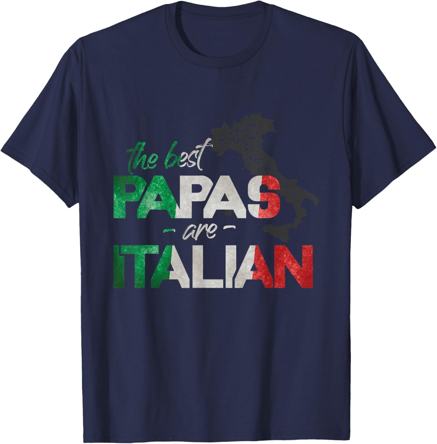 The Best Papas Are Italian Funny Italy Country Flag T-Shirt - T-Shirt | Navy