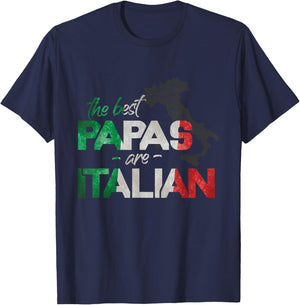 The Best Papas Are Italian Funny Italy Country Flag T-Shirt - T-Shirt | Navy