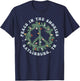 Gatlinburg Tennessee Winter Christmas Wreath Groovy Hippie T-Shirt - T-Shirt | Navy