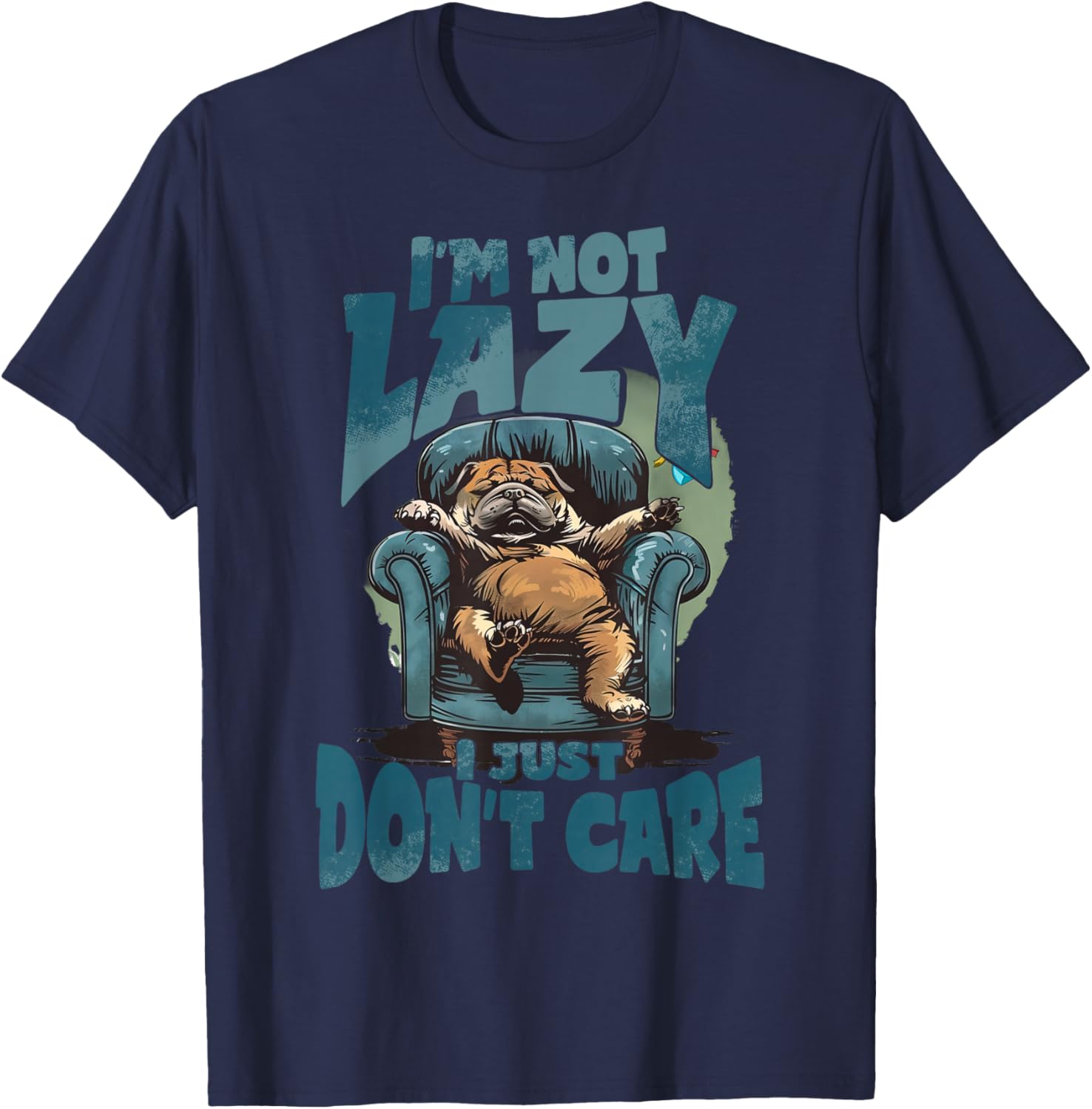 Lazy dog I'm not lazy T-Shirt - T-Shirt | Navy