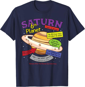 Perfect Planets, Teachers Shirts - Saturn, for Solar System T-Shirt - T-Shirt | Navy
