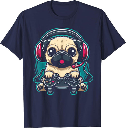 Gamer Pug Playing Video Games Gaming