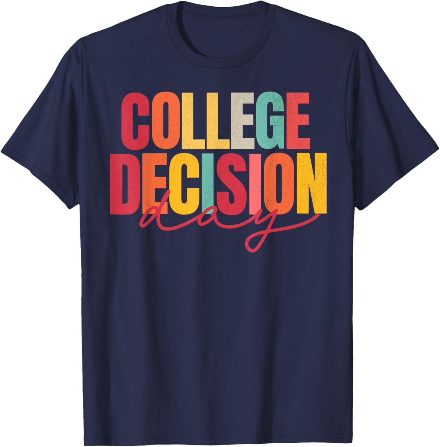 Retro College Decision Day College Reveal Party Acceptance T-Shirt - T-Shirt | Navy