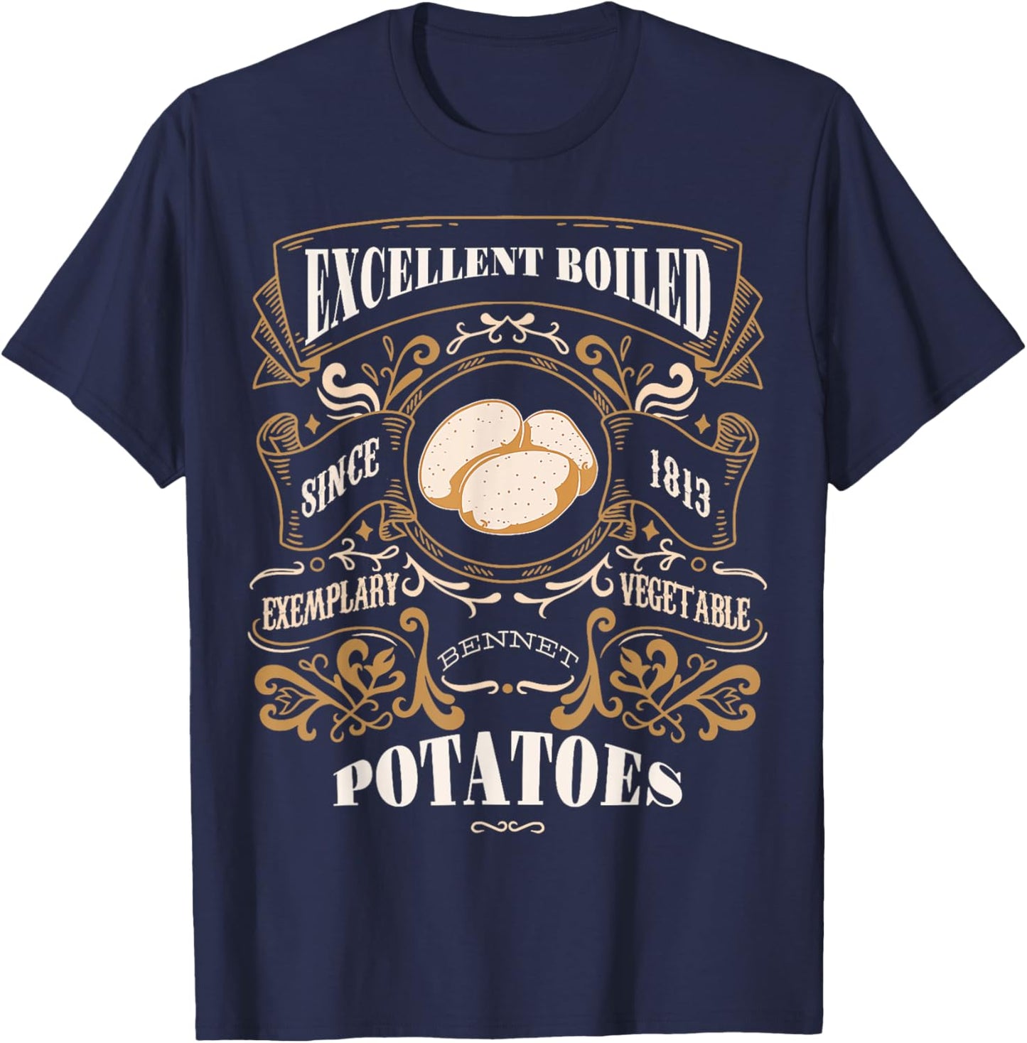 Excellent Boiled Potatoes Pride & Prejudice Jane Austen Meme T-Shirt - T-Shirt | Navy