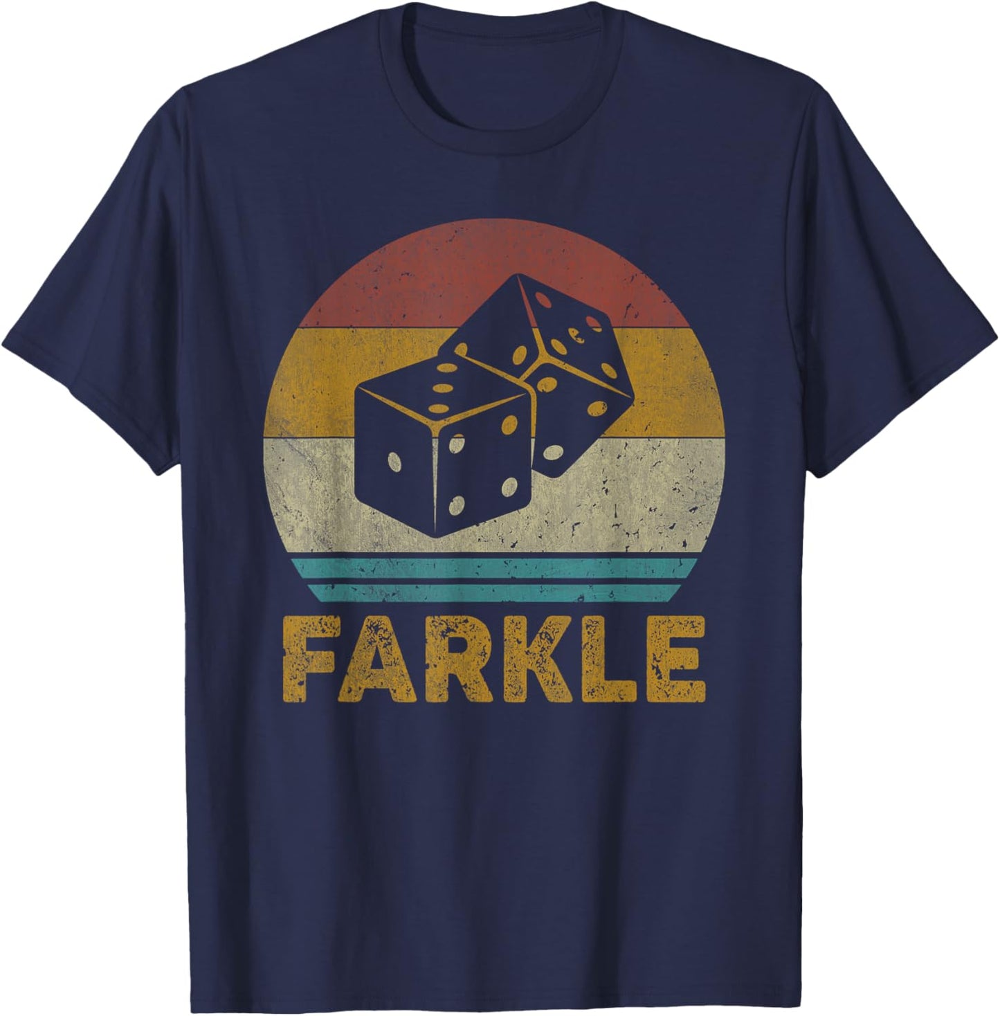 Farkle Vintage Farkle Dice Game T-Shirt - T-Shirt | Navy