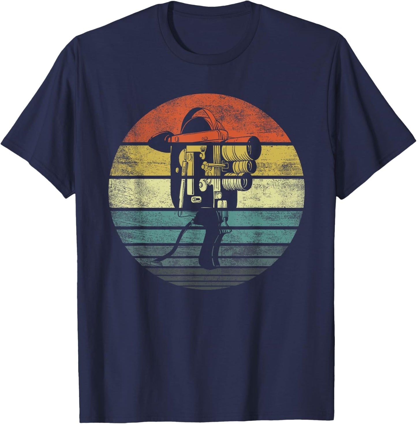 Cameraman Videographer Gifts Funny Retro Camera Filmmaker T-Shirt - T-Shirt | Navy