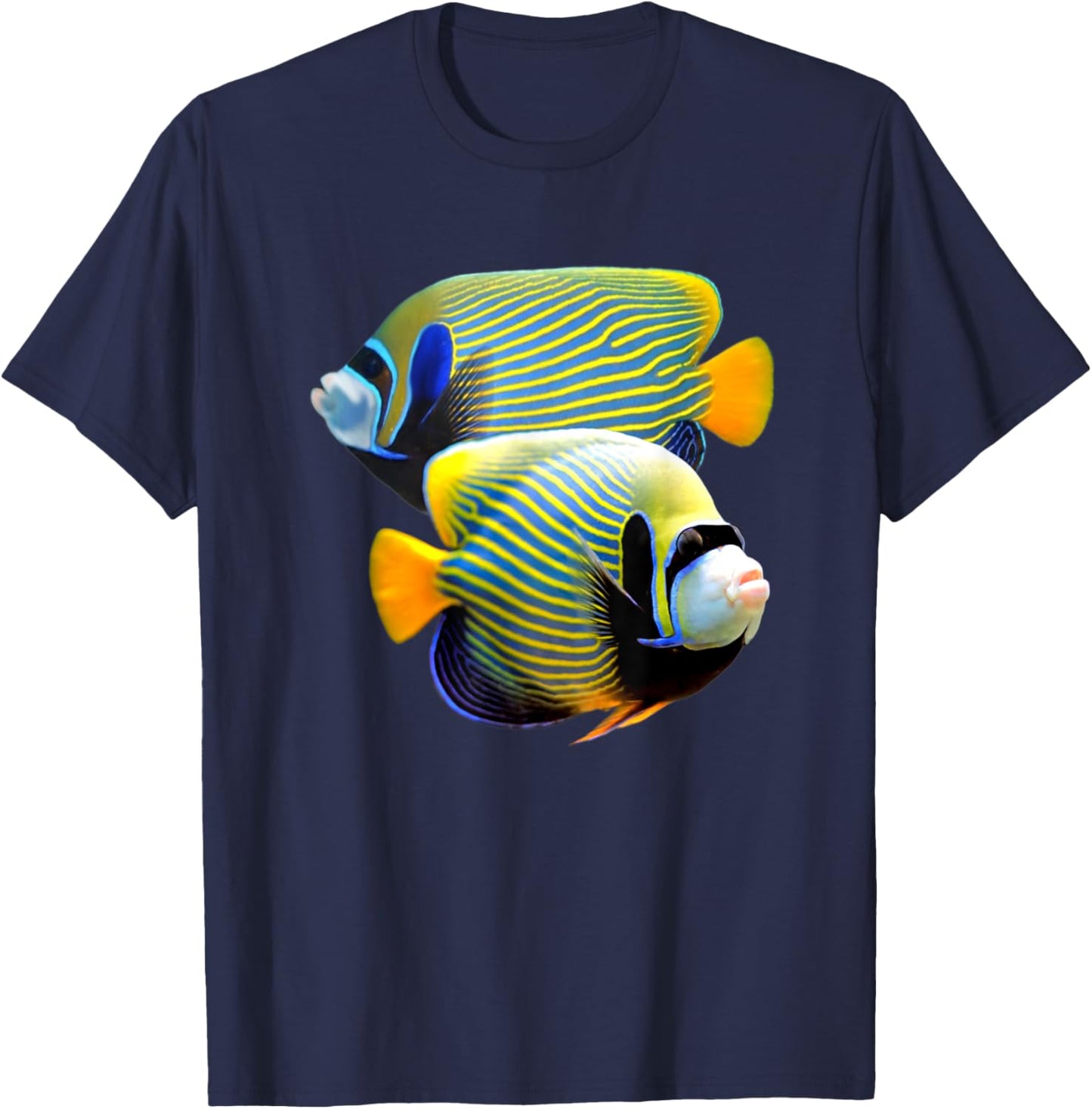 Emperor Angelfish Marine Fish Saltwater Angelfish Ocean Fish T-Shirt - T-Shirt | Navy