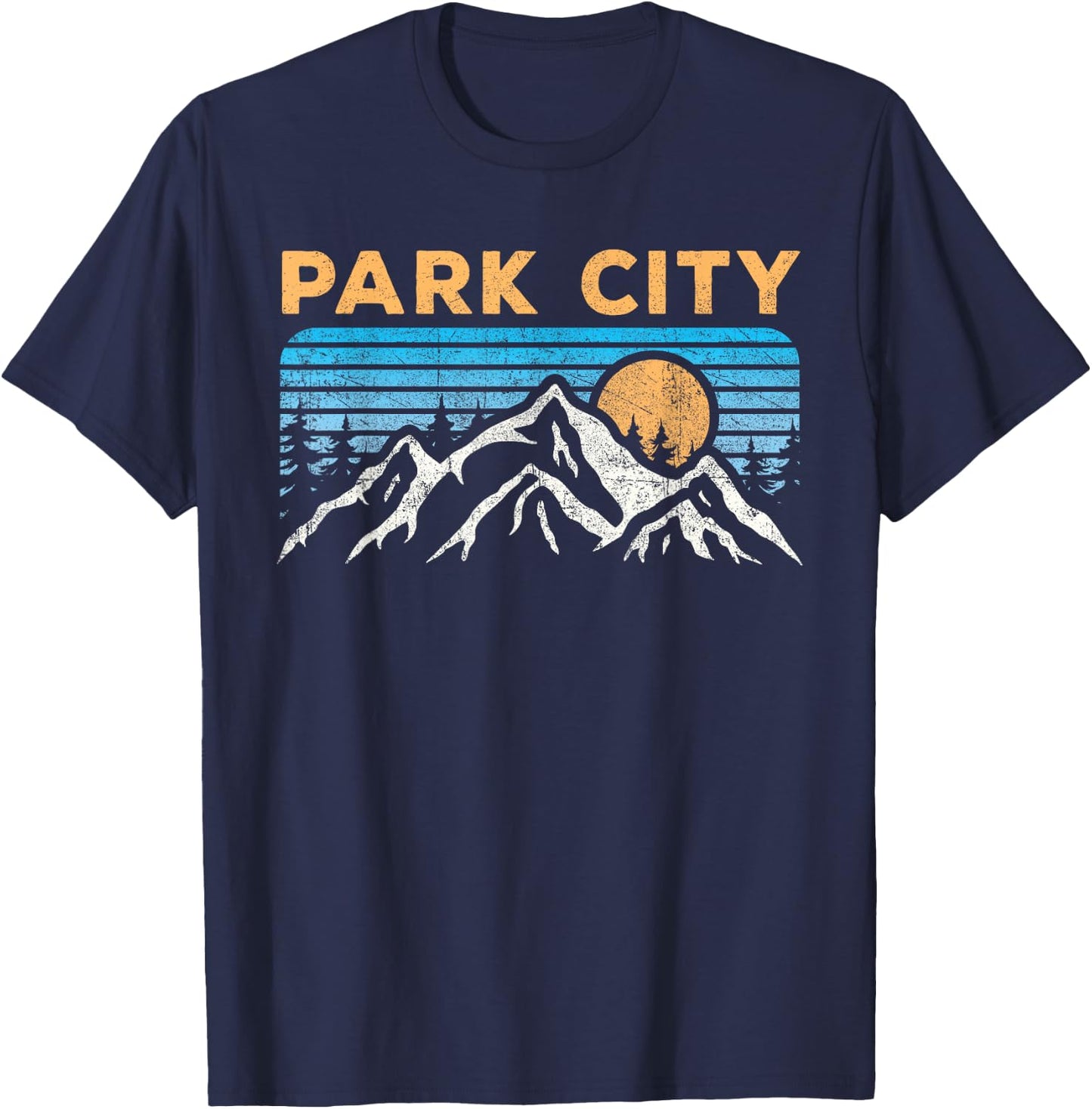 Vintage Park City Utah Retro Mountain Hiking Souvenir T-Shirt - T-Shirt | Navy