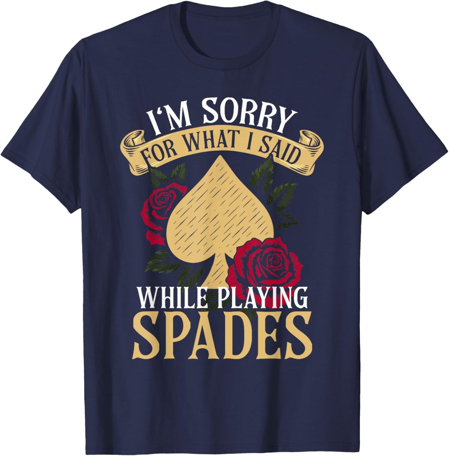 Spades Game Design Funny Cards for Spades Player Graphic T-Shirt - T-Shirt | Navy