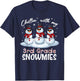 Chillin With My 3rd Grade Snowmies Teacher Xmas Pajamas Women T-Shirt - T-Shirt | Navy
