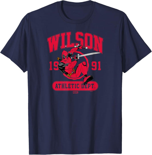 Deadpool - Wade Wilson Collegiate T-Shirt - T-Shirt | Navy