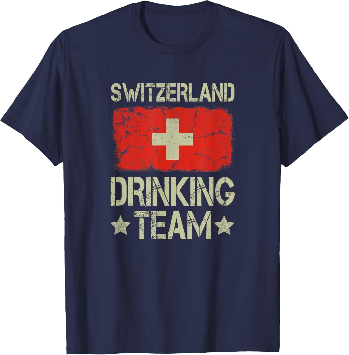 Switzerland Drinking Team Switzerland Flag Funny Drinking T-Shirt - T-Shirt | Navy
