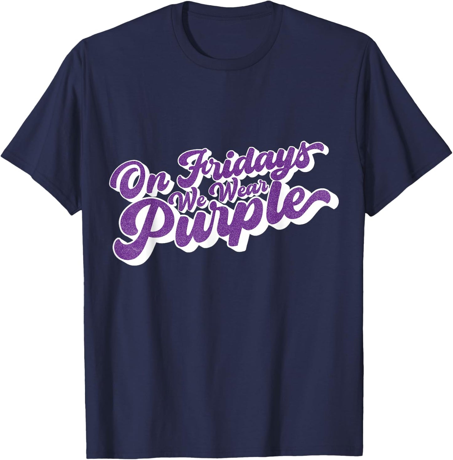 On Fridays We Wear Purple High School Football Team T-Shirt - T-Shirt | Navy