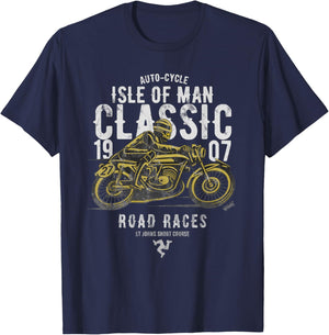 Isle of Man Manx Moto Race Vintage Biker Manx Classic T-Shirt - T-Shirt | Navy