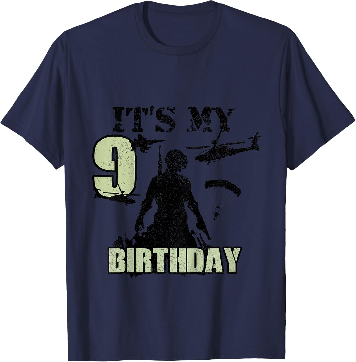 9 Year Old Call Of Theme It's My Birthday Gift Boys Girls T-Shirt - T-Shirt | Navy