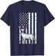Deer Hunting Elk Santa Hat American Flag Christmas Gifts Kids Men T-Shirt - T-Shirt | Navy