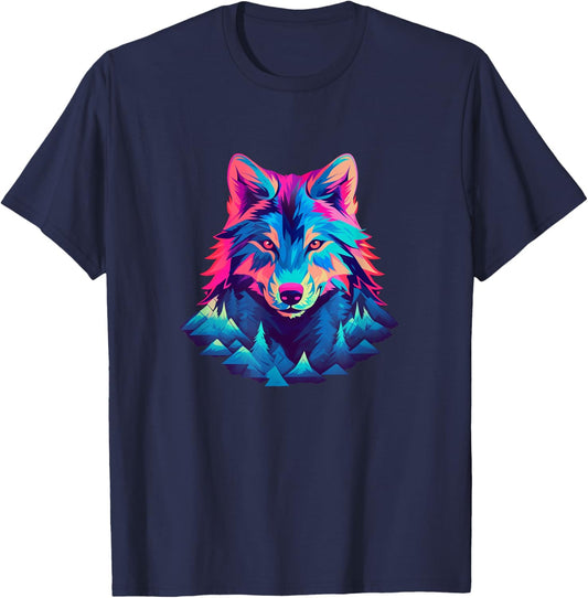 Wolf And Wolves Men Women Kids T-Shirt - T-Shirt | Navy