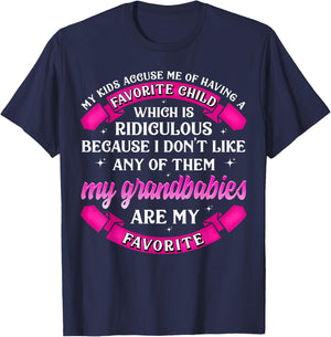 My Grandbabies Are My Favorite T Shirt Funny Grandparents T-Shirt - T-Shirt | Navy