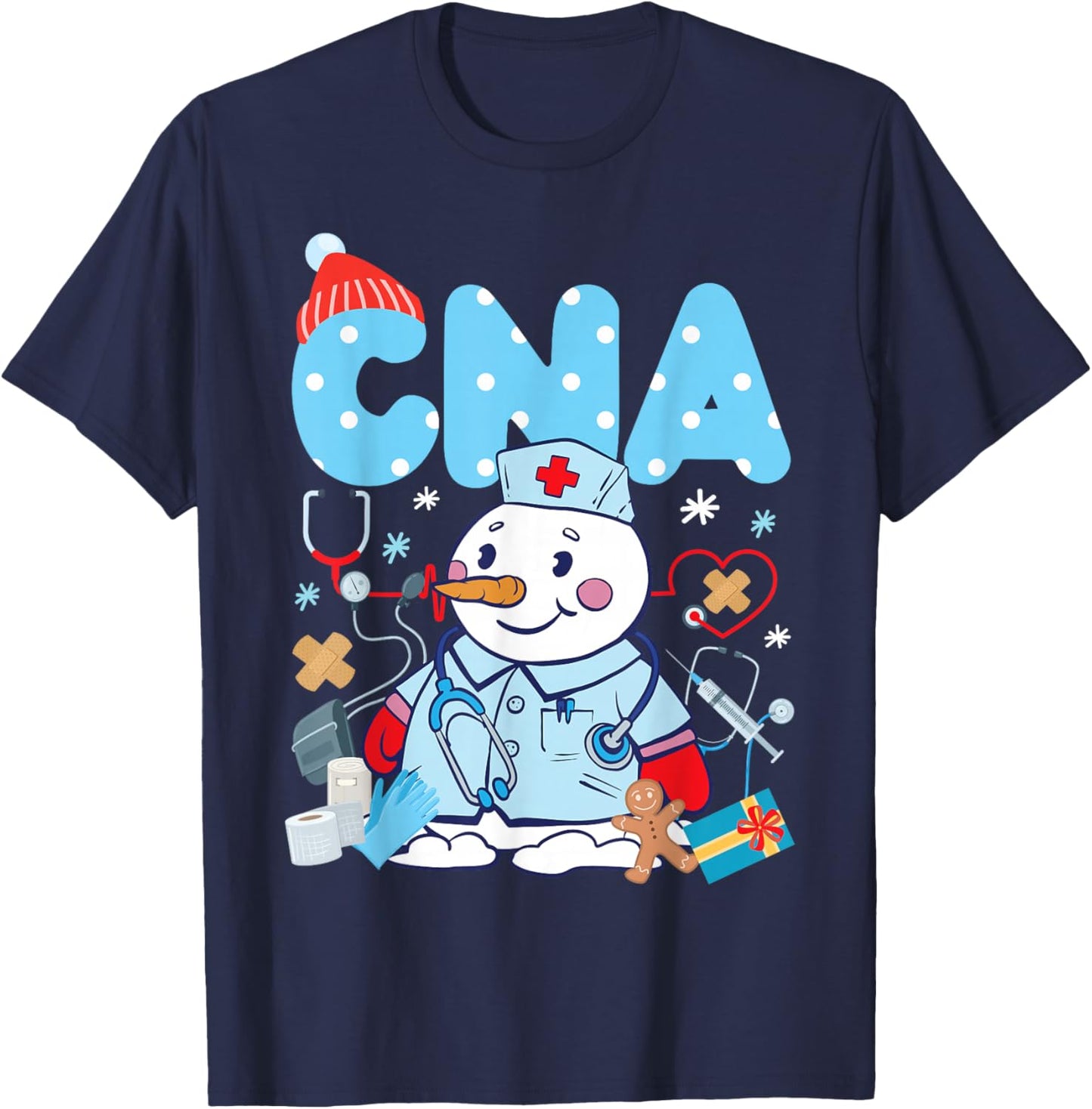 CNA Nurse Certified Nursing Assistant Christmas Cna T-Shirt - T-Shirt | Navy