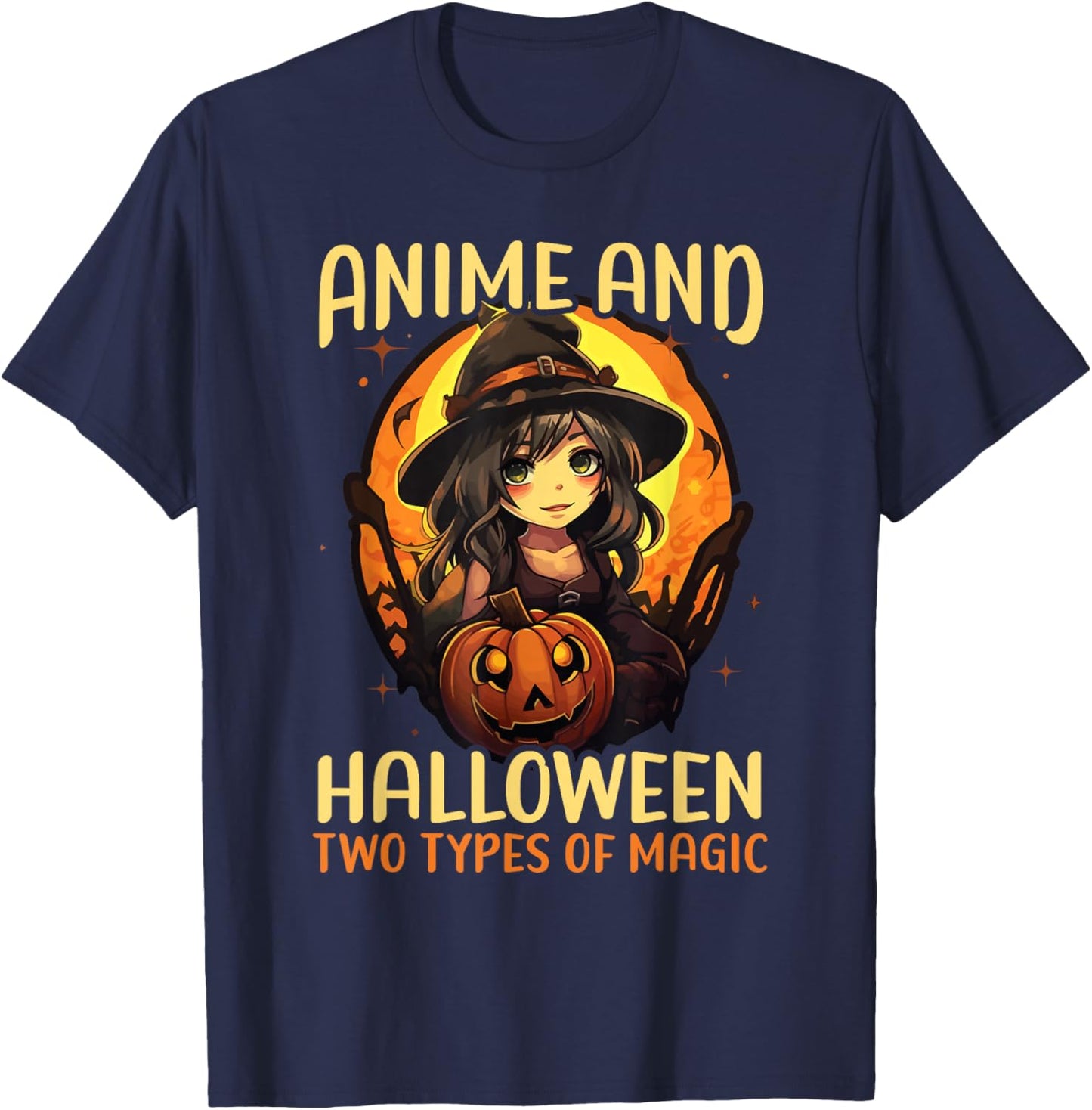 Anime Halloween Kawaii Trick Or Treat Spooky Manga Reader T-Shirt - T-Shirt | Navy
