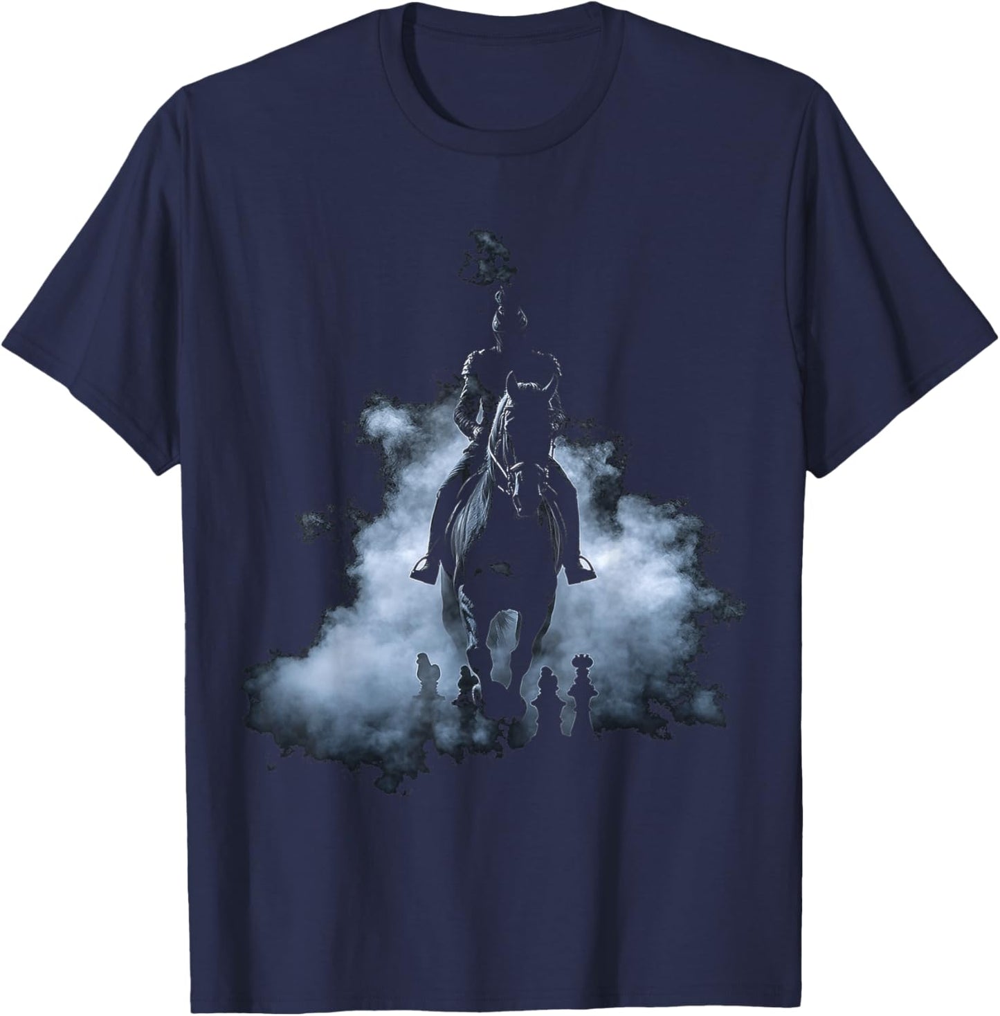 Horse Illustration Men Animal Pattern Lover Portrait Art Horse T-Shirt - T-Shirt | Navy