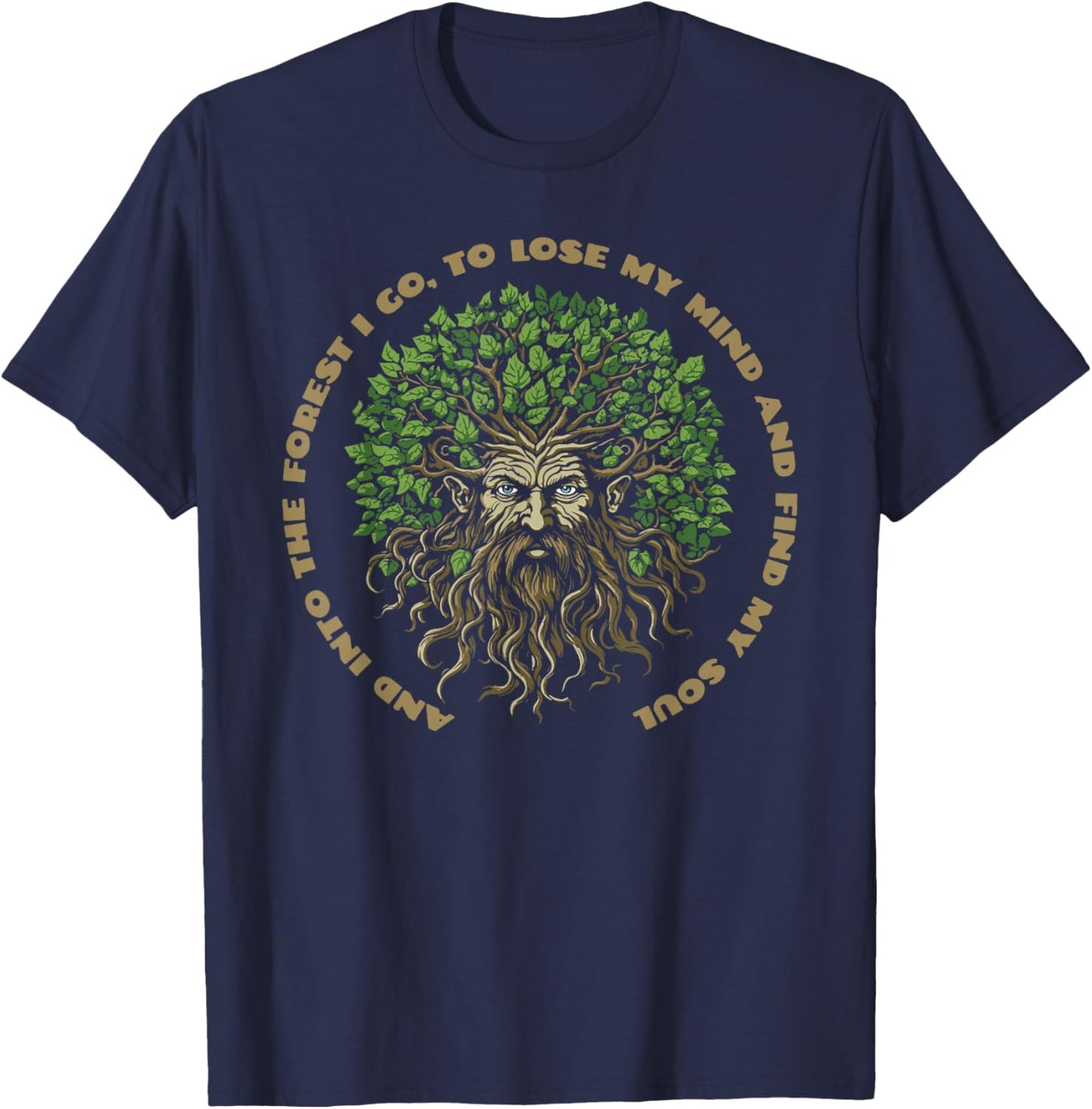 Into the Forest I Go Vintage Nature & Outdoor Lover T-Shirt - T-Shirt | Navy