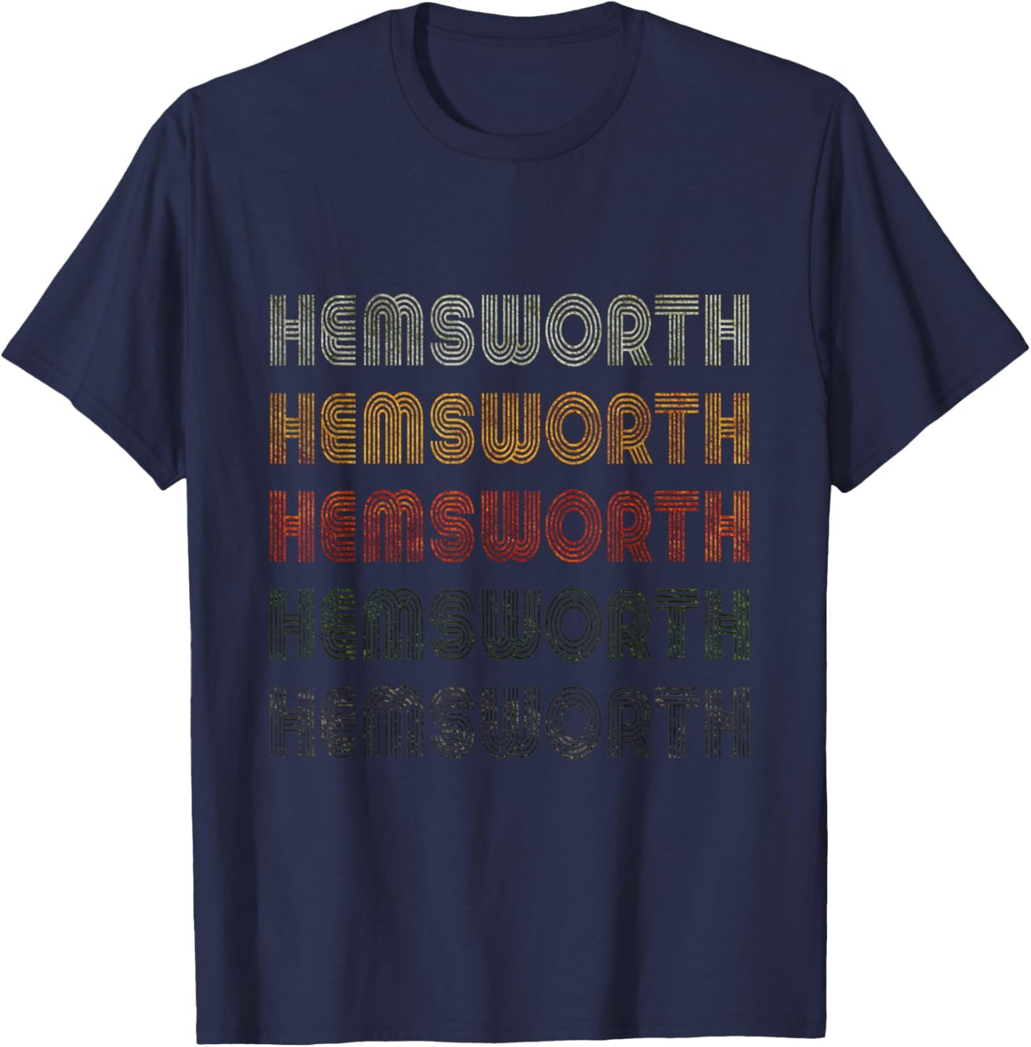 Love Heart Hemsworth Grunge Vintage Black Hemsworth T-Shirt - T-Shirt | Navy