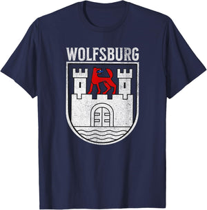 Wolfsburg Germany Deutschland Crest Arms Emblem T-Shirt - T-Shirt | Navy