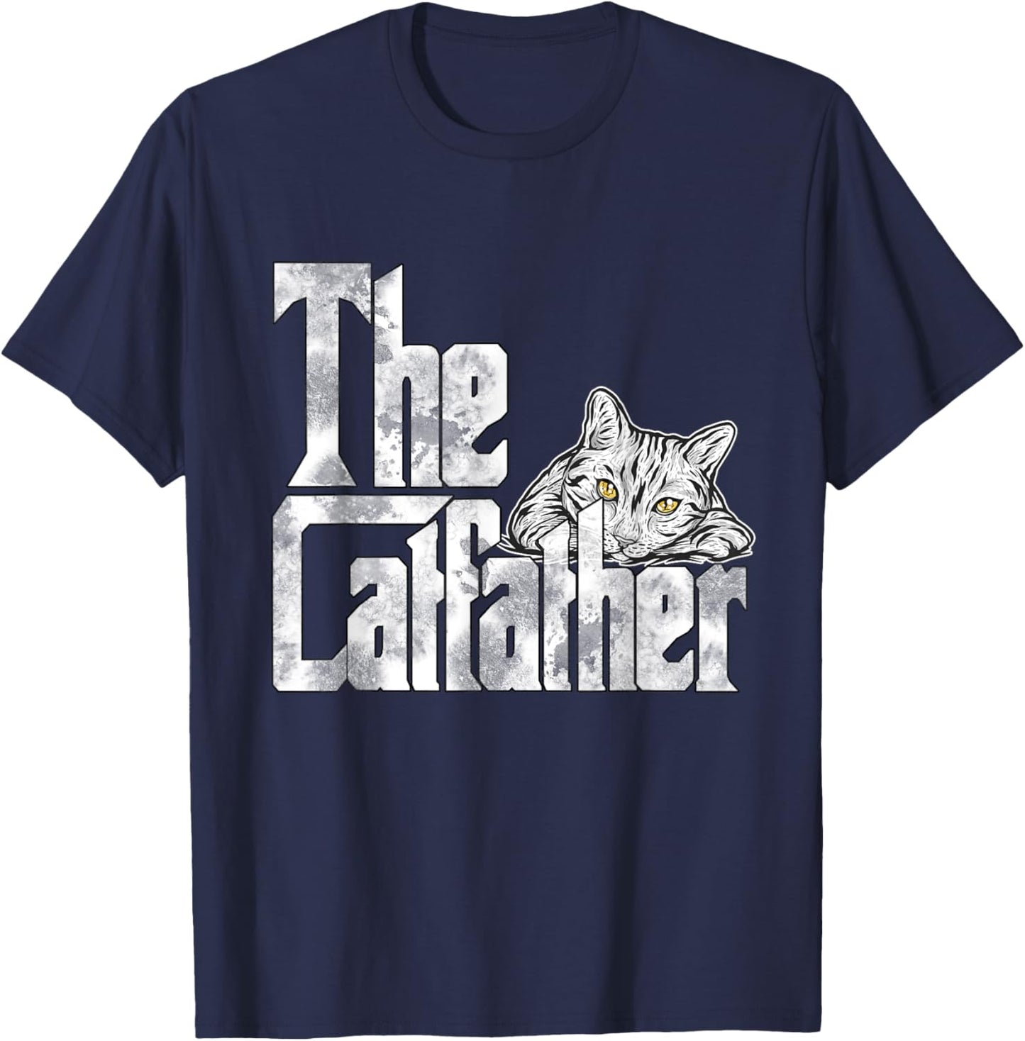 The Catfather Cat Father Mafia Whiskers Male Daddy T-Shirt - T-Shirt | Navy