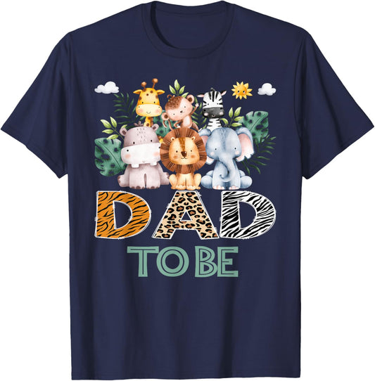 Soon To Be Dad Jungle Animal Safari Gender Reveal T-Shirt - T-Shirt | Navy