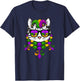 Mardi Gras Cat Meow Kitten New Orleans Men & Women Gift T-Shirt - T-Shirt | Navy