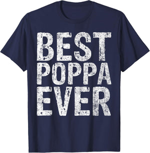 Best Poppa Ever Shirt Funny Christmas Gift Father's Day T-Shirt - T-Shirt | Navy