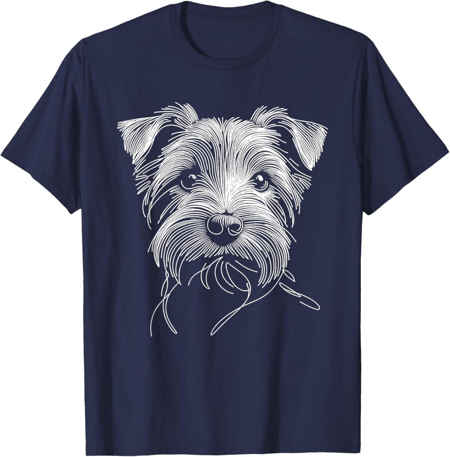 Line Art Norfolk Terrier Terriers T-Shirt - T-Shirt | Navy