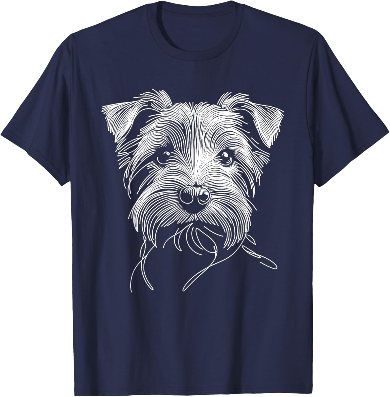 Line Art Norfolk Terrier Terriers T-Shirt - T-Shirt | Navy