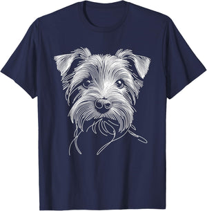 Line Art Norfolk Terrier Terriers T-Shirt - T-Shirt | Navy