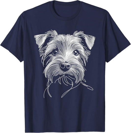 Line Art Norfolk Terrier Terriers T-Shirt - T-Shirt | Navy