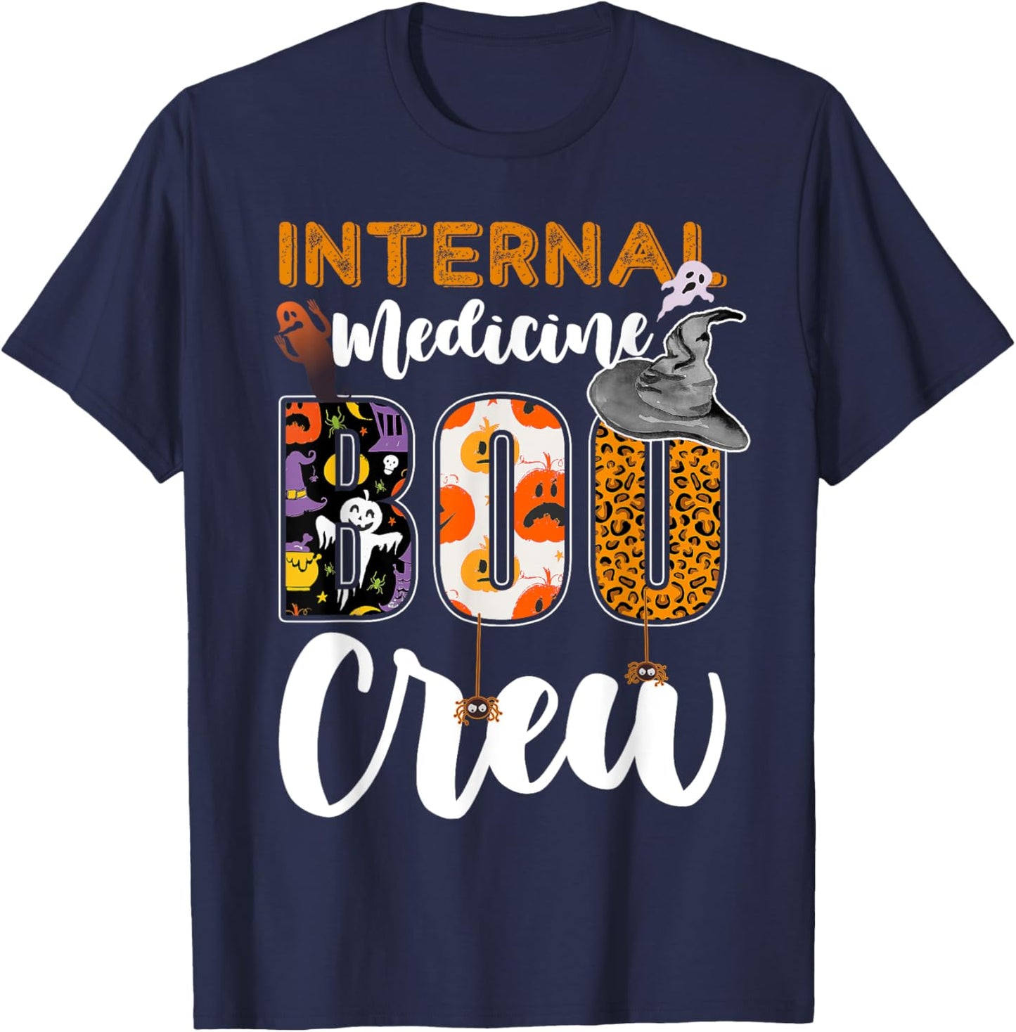 Internal Medicine Boo Crew Halloween Matching Internist T-Shirt - T-Shirt | Navy
