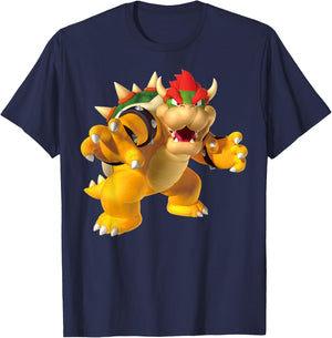Super Mario Bowser 3D Poster T-Shirt - T-Shirt | Navy