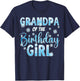 Grandpa Of The Birthday Girl Snowflakes Themed Matching T-Shirt - T-Shirt | Navy