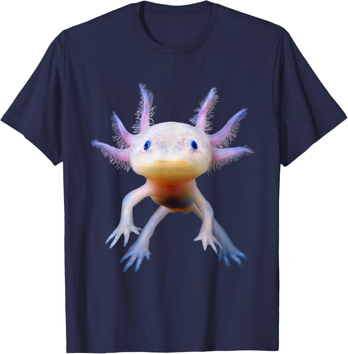Axolotl Mexican Walking Fish Cute Amphibian Axolotl T-Shirt - T-Shirt | Navy