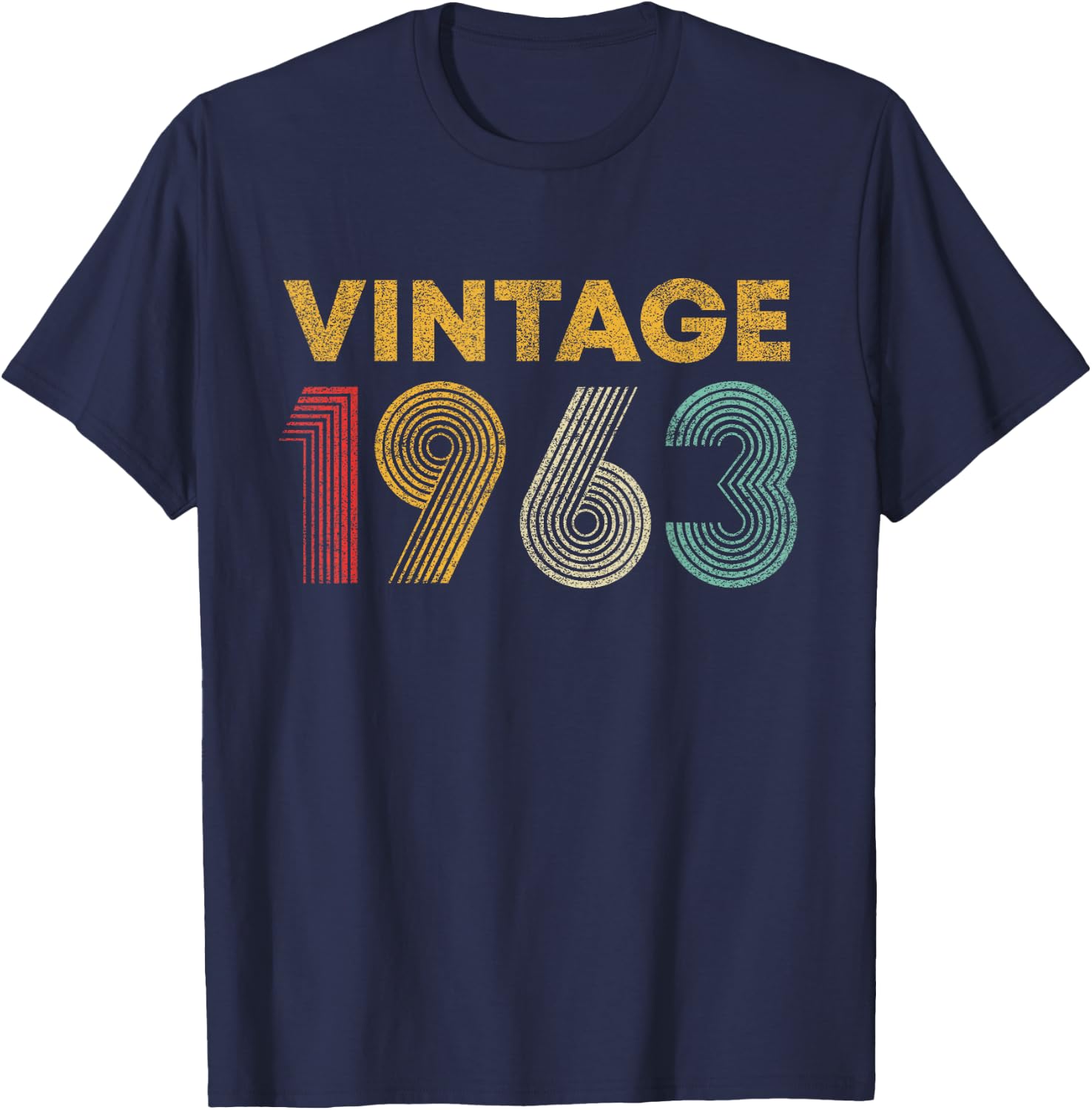 Vintage 1963 62nd Birthday Gift Men Women 62 Years Old T-Shirt - T-Shirt | Navy