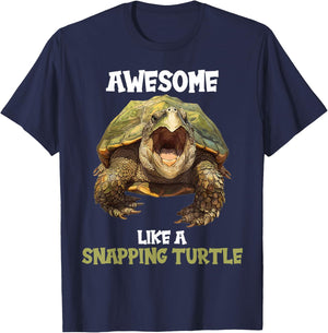 Awesome like a Snapping Turtle. Snapping Turtle T-Shirt - T-Shirt | Navy