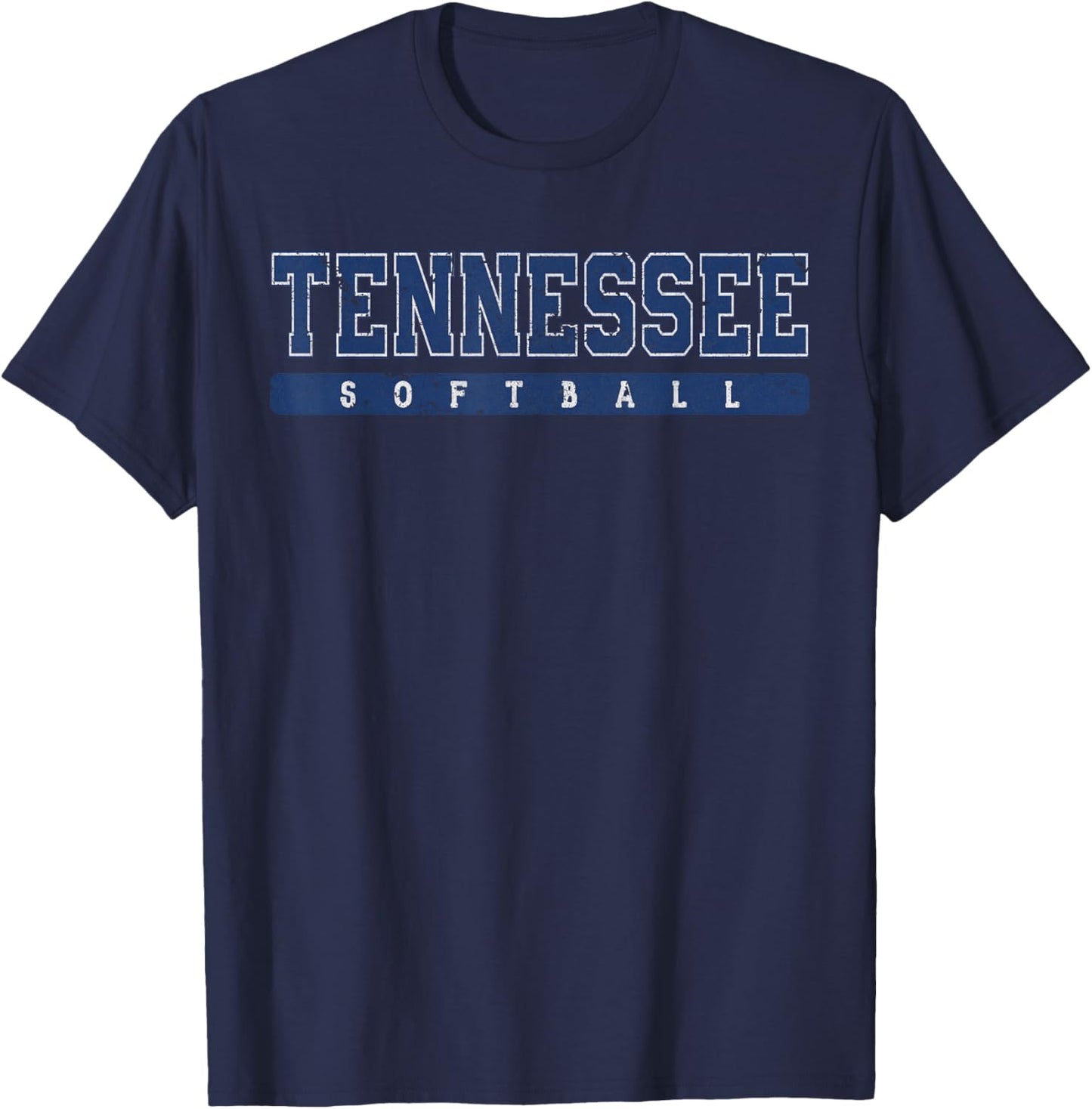 Tennessee Softball Blue Vintage Text T-Shirt - T-Shirt | Navy