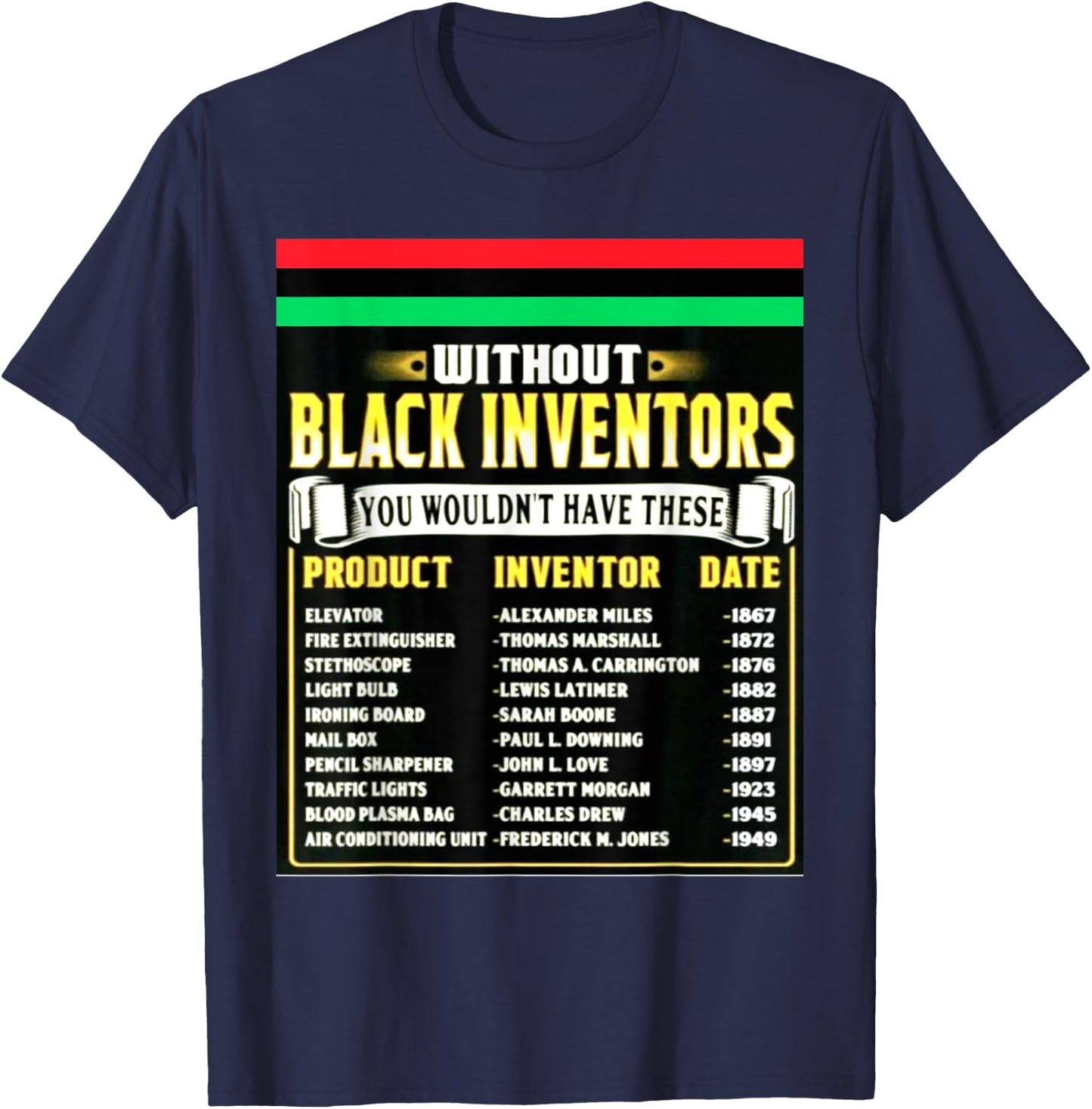 History Of Black Inventors Black History Month 2A1 T-Shirt - T-Shirt | Navy