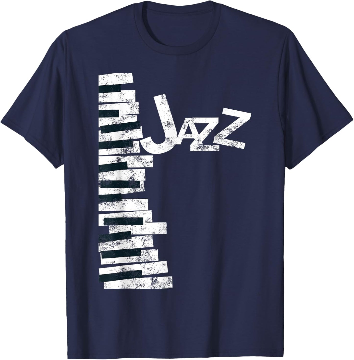 Jazz Music Lover - Vintage Piano Jazz T-Shirt - T-Shirt | Navy