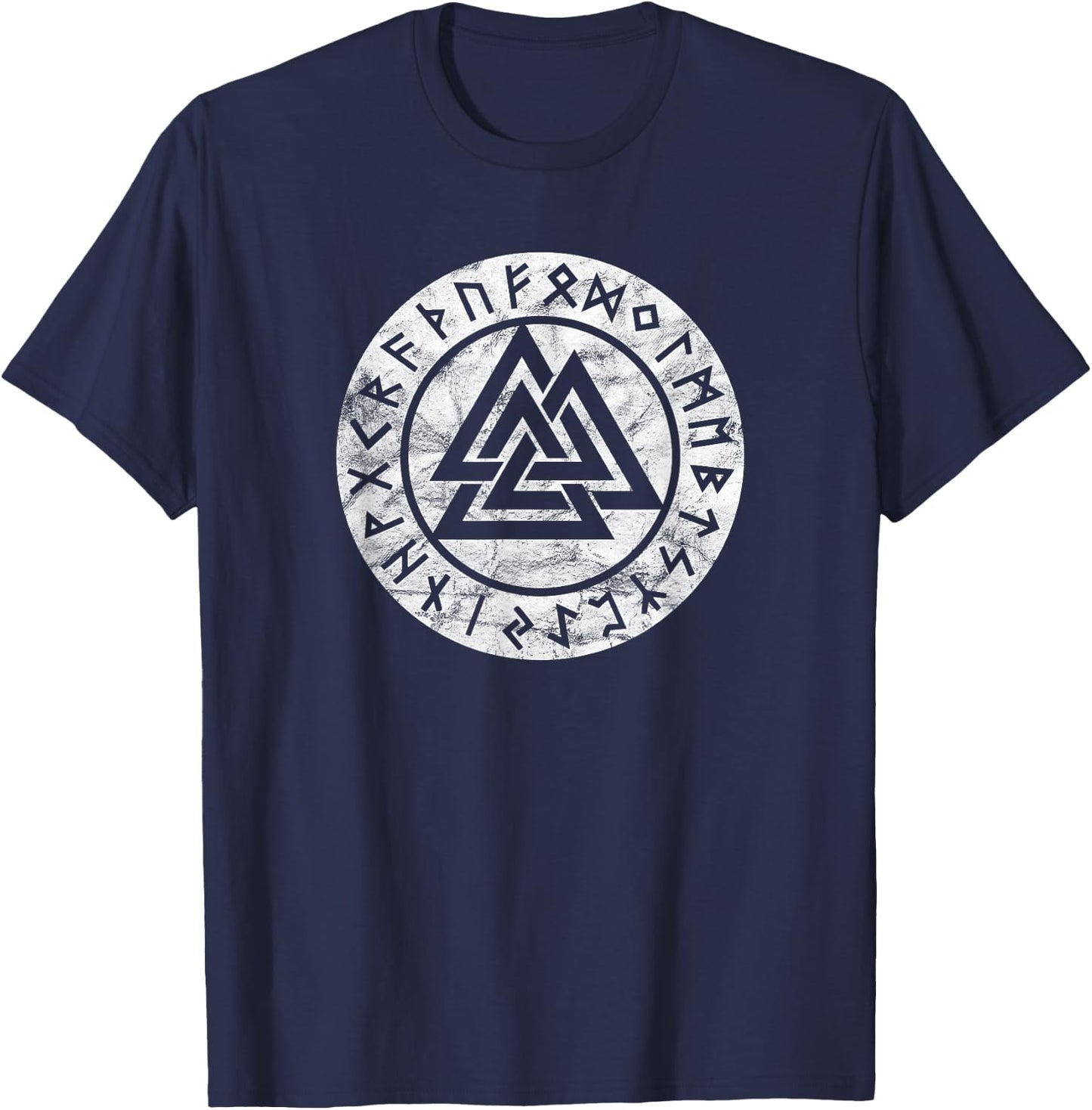 Valknut Odin Symbol Viking Pagan Norse Mythology Nordic Sign T-Shirt - T-Shirt | Navy