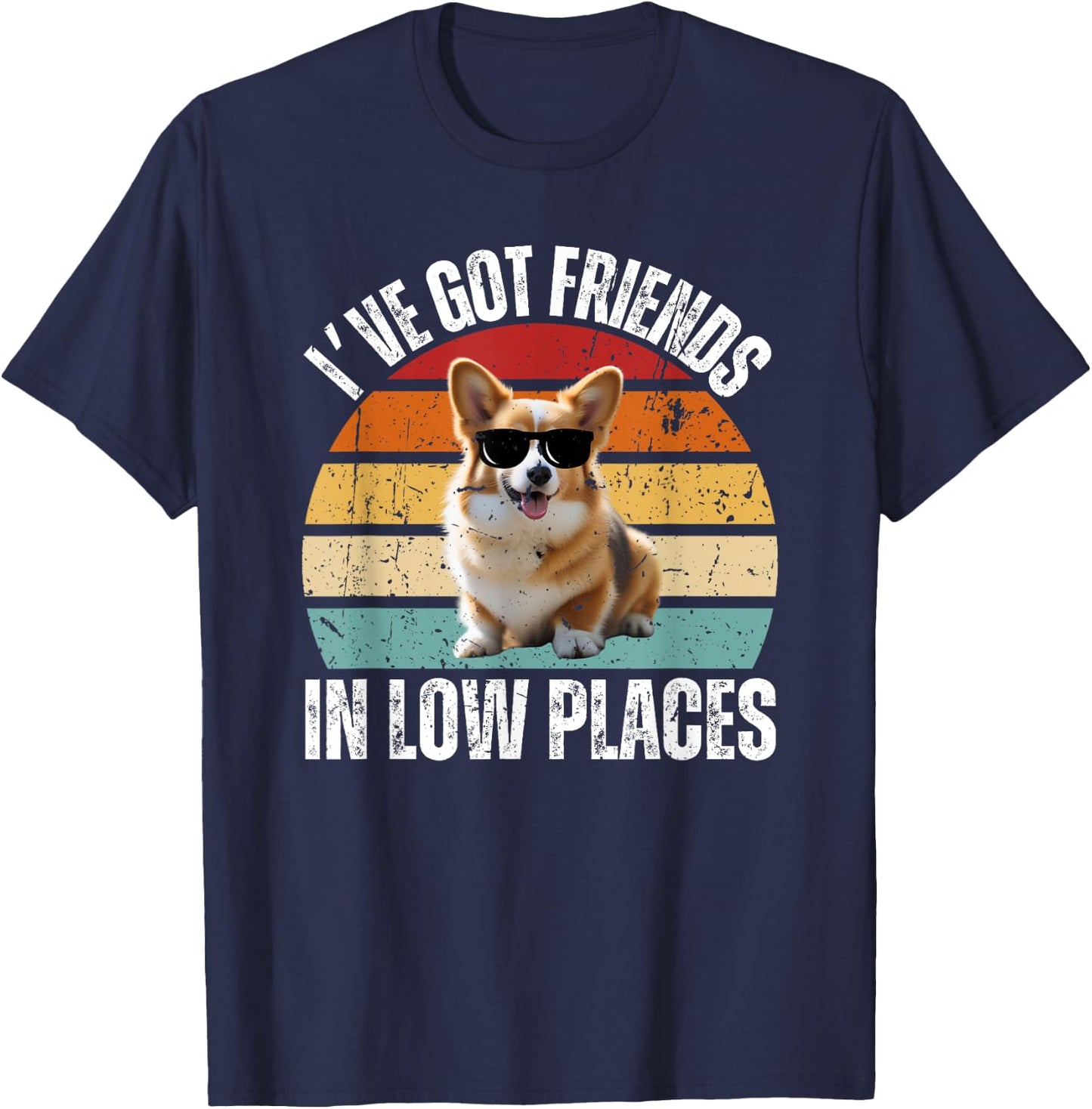 Cute Corgi Art Pet Dog Cardigan Corgi Women Kids T-Shirt - T-Shirt | Navy