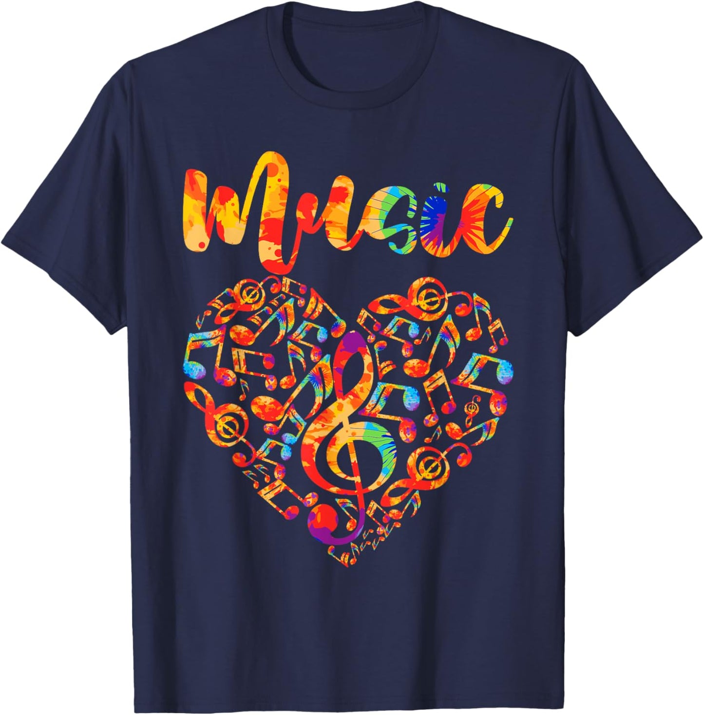 Musician Musical Instrument Music Notes Treble Clef T-Shirt - T-Shirt | Navy